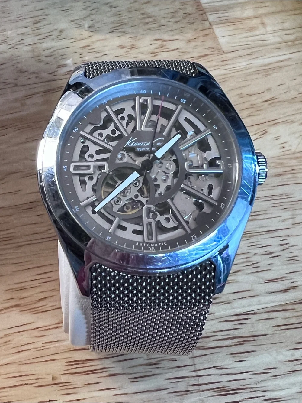 Keneth Cole Automatic Silver Skeleton Stainless Steel Watch x 2 with a Winder